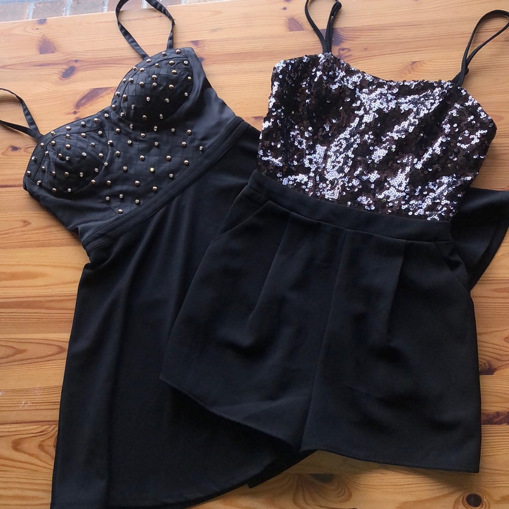 Forever 21 black dress and romper